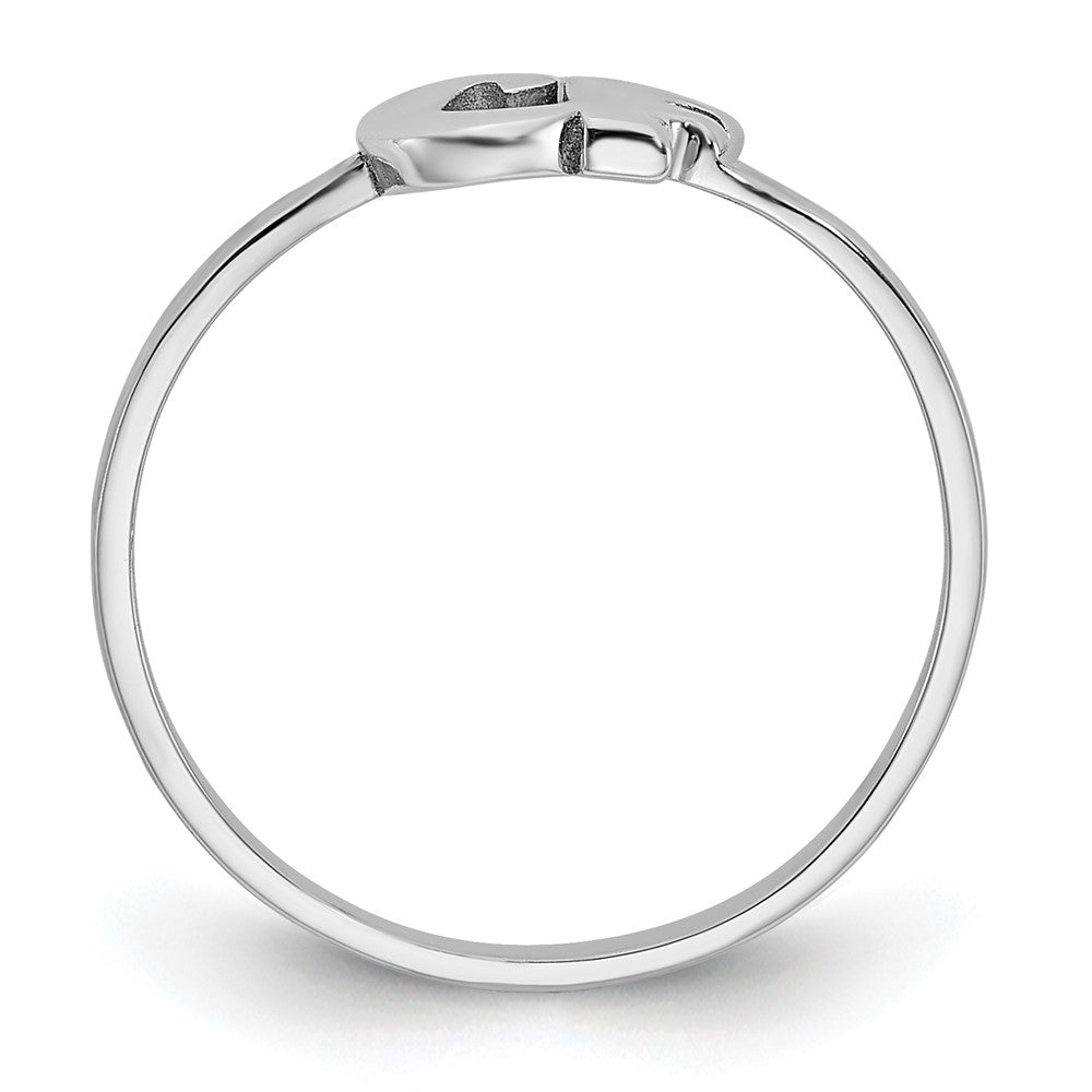 Sterling Silver/Rhod-plated Script or Block Font Double Initial Ring