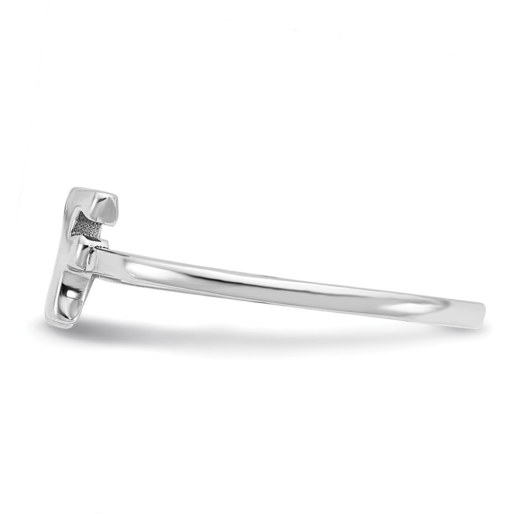 Sterling Silver/Rhod-plated Script or Block Font Double Initial Ring