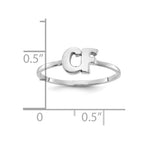 14kk White Gold Script or Block Font Double Initial Ring
