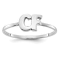 14kk White Gold Script or Block Font Double Initial Ring