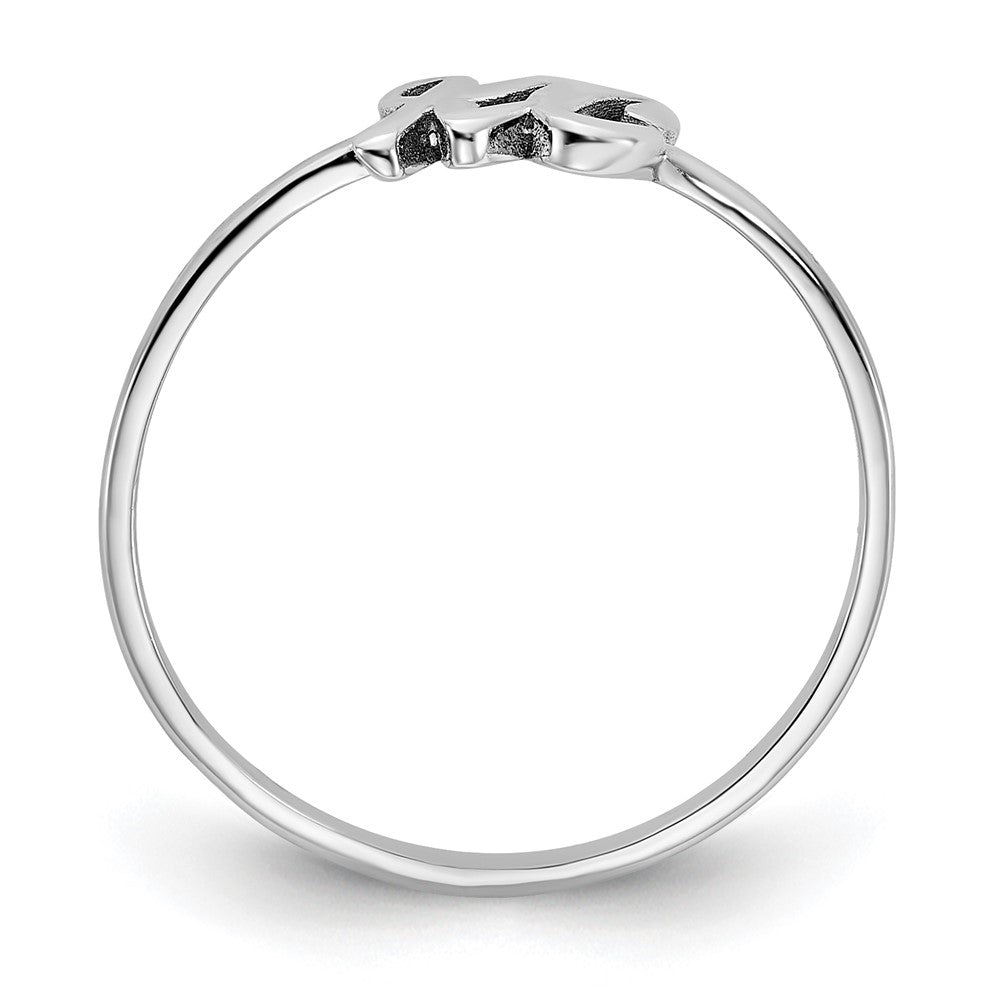 10k White Gold Script or Block Font Double Initial Ring