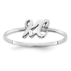 Sterling Silver/Rhod-plated Script or Block Font Double Initial Ring