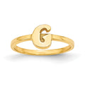 Sterling Silver/Gold-plated Script or Block Font Initial Ring