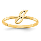 Sterling Silver/Gold-plated Script or Block Font Initial Ring