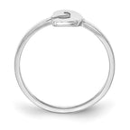 14k White Gold Script or Block Font Initial Ring