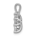 14k White Gold 1/2 carat Lab Grown Diamond VS/SI+ G+ Three Stone Pendant