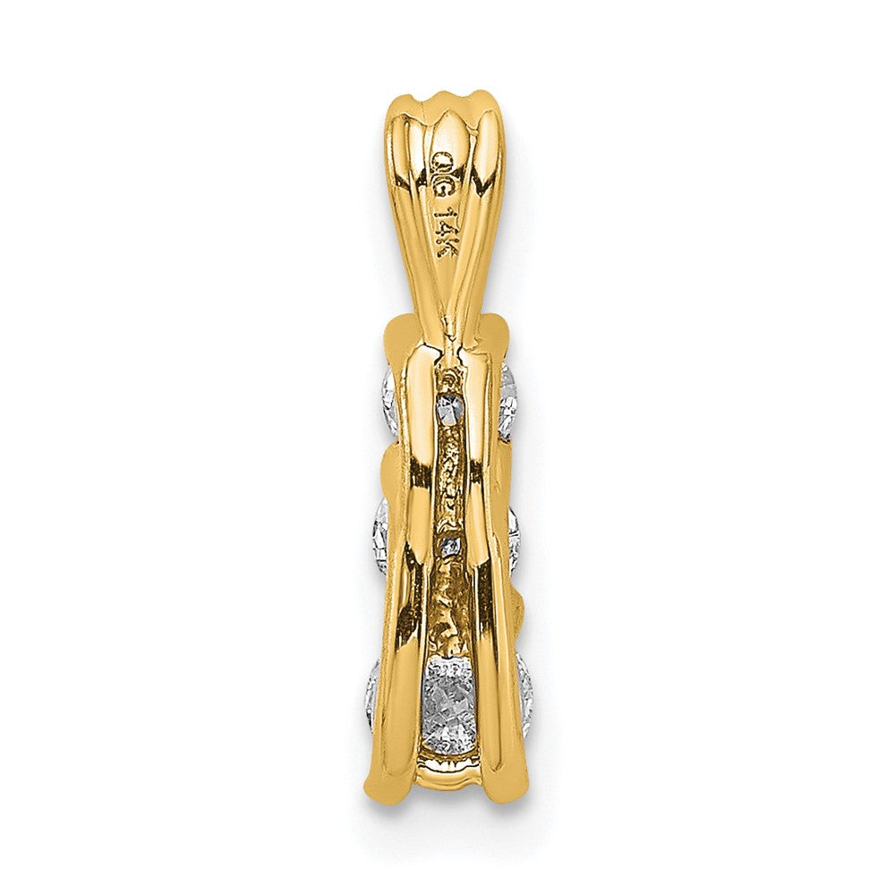 14k Complete 1/2 carat Three-stone AA Diamond Pendant