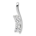 14k White Gold Complete 7/8 carat Three-Stone A Diamond Curved Bar Chain Slide