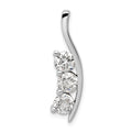 14k White Gold Complete 1.5 carat Three-Stone A Diamond Curved Bar Chain Slide