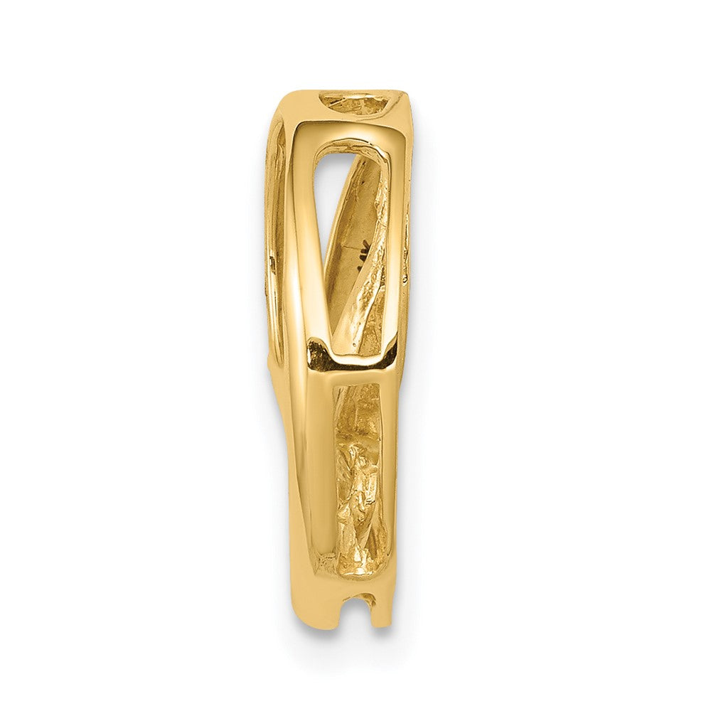 14k Complete 3-3.2mm AAA Diamond Three-Stone Circle Chain Slide