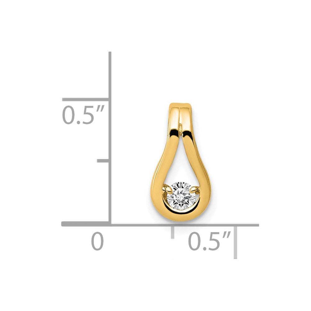 14k Complete 2.8mm AA Diamond Teardrop-Shape Slide Fits up to 2mm Regular/6mm Fancy or Reversible Omega
