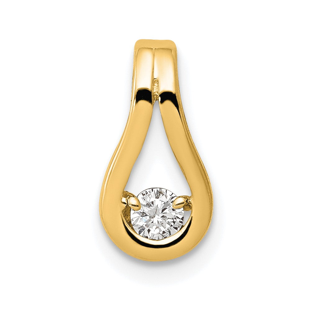 14k Complete 2.8mm AA Diamond Teardrop-Shape Slide Fits up to 2mm Regular/6mm Fancy or Reversible Omega