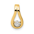 14k Complete 2.8mm A Diamond Teardrop-Shape Slide Fits up to 2mm Regular/6mm Fancy or Reversible Omega