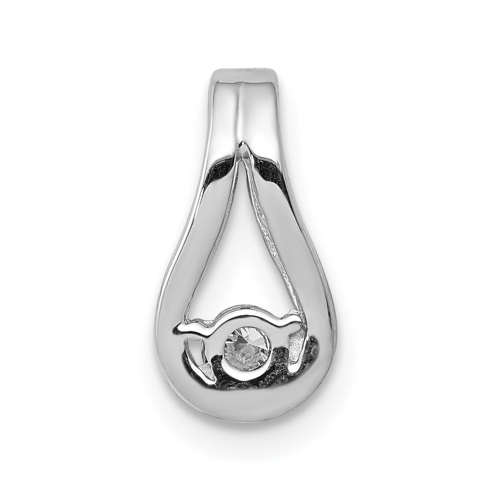 14k White Gold Complete 2.8mm VS Diamond Teardrop-Shape Slide Fits up to 2mm Regular/6mm Fancy or Reversible Omega