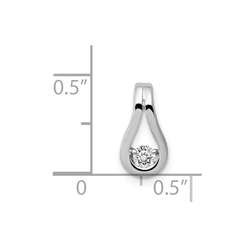 14k White Gold Complete 2.8mm AA Diamond Teardrop-Shape Slide Fits up to 2mm Regular/6mm Fancy or Reversible Omega