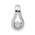 14k White Gold Complete 2.8mm A Diamond Teardrop-Shape Slide Fits up to 2mm Regular/6mm Fancy or Reversible Omega