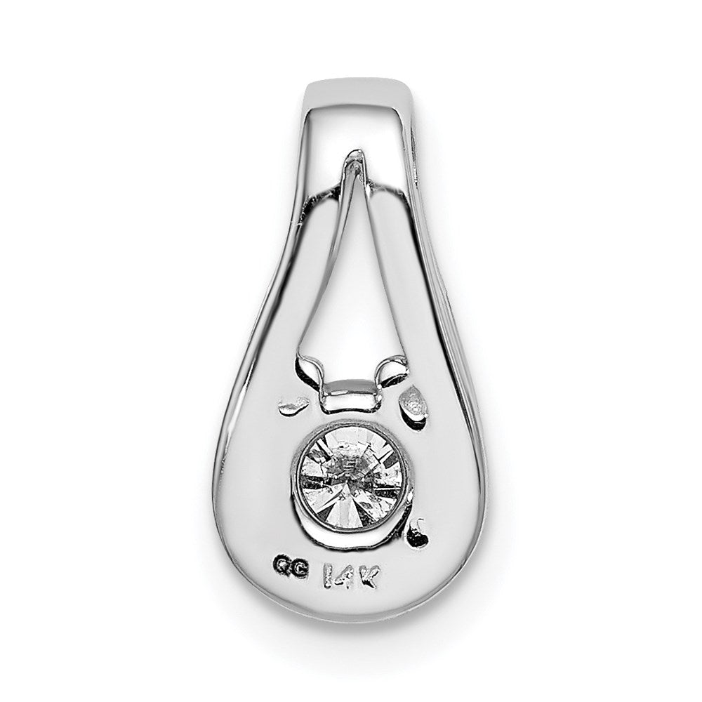 14k White Gold Complete 4.7mm VS Diamond Teardrop-Shape Slide Fits up to 3mm Regular/6mm Fancy or Reversible Omega