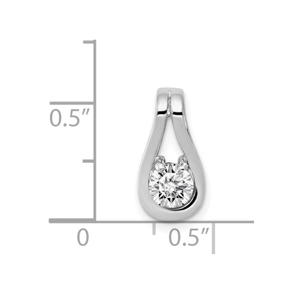 14k White Gold Complete 4.7mm AAA Diamond Teardrop-Shape Slide Fits up to 3mm Regular/6mm Fancy or Reversible Omega