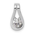 14k White Gold Complete 4.7mm AA Diamond Teardrop-Shape Slide Fits up to 3mm Regular/6mm Fancy or Reversible Omega