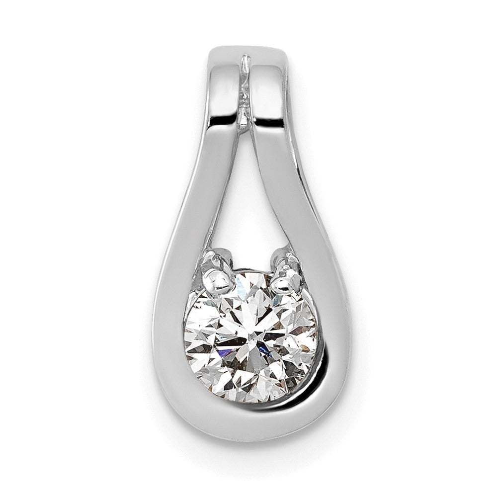 14k White Gold Complete 4.7mm AA Diamond Teardrop-Shape Slide Fits up to 3mm Regular/6mm Fancy or Reversible Omega