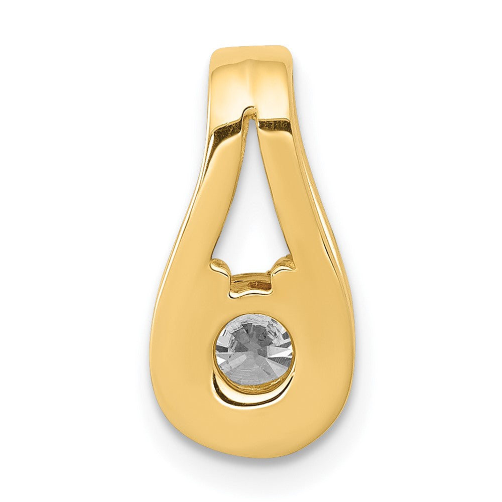 14k Complete 4.7mm VS Diamond Teardrop-Shape Slide Fits up to 3mm Regular/6mm Fancy or Reversible Omega