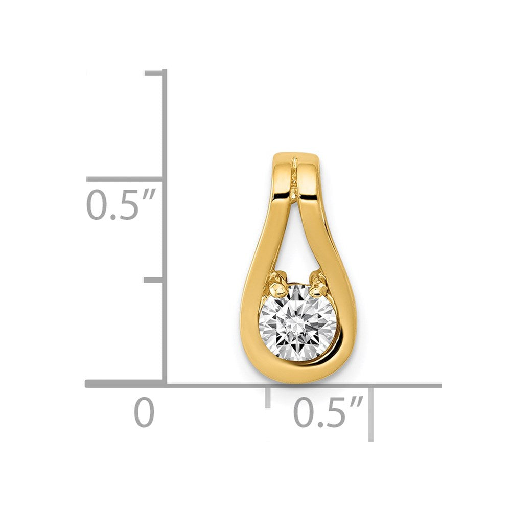 14k Complete 4.7mm AA Diamond Teardrop-Shape Slide Fits up to 3mm Regular/6mm Fancy or Reversible Omega