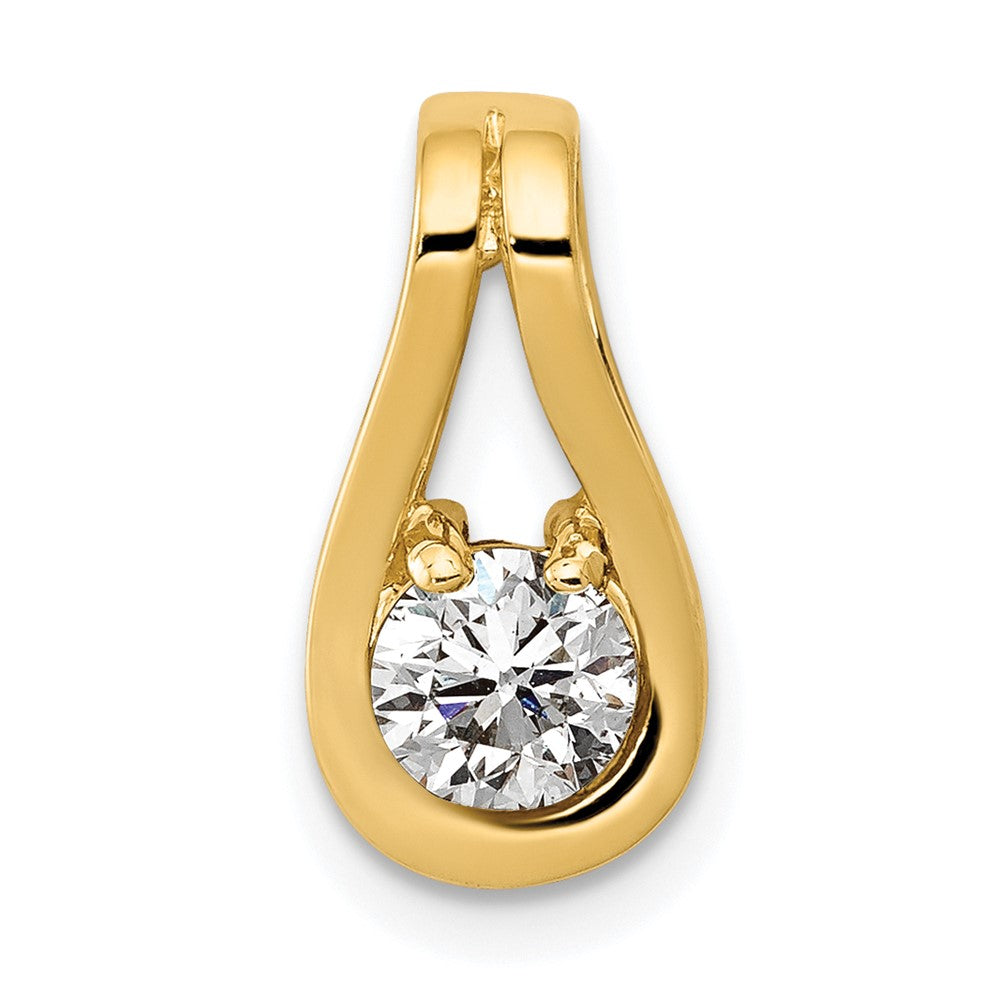 14k Complete 4.7mm AAA Diamond Teardrop-Shape Slide Fits up to 3mm Regular/6mm Fancy or Reversible Omega