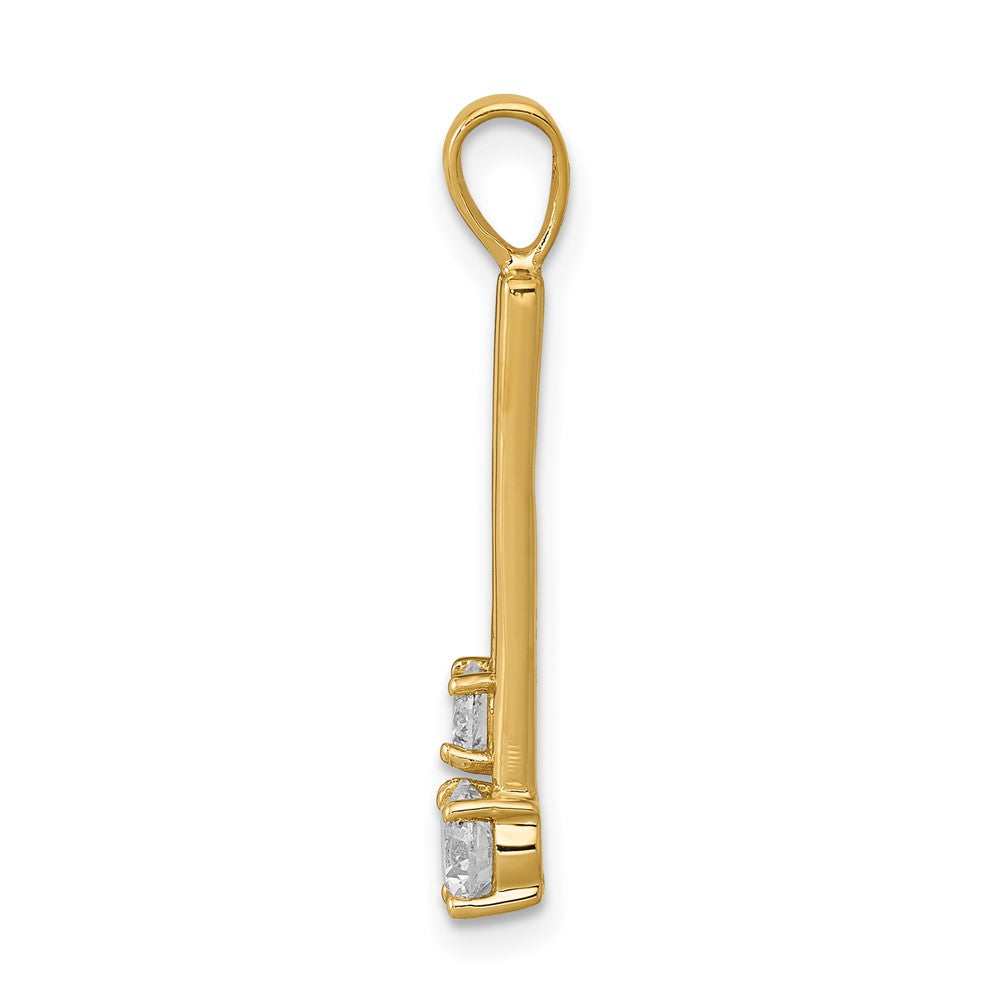14k Complete 4.4mm/3.4mm Two-stone A Diamond Pendant