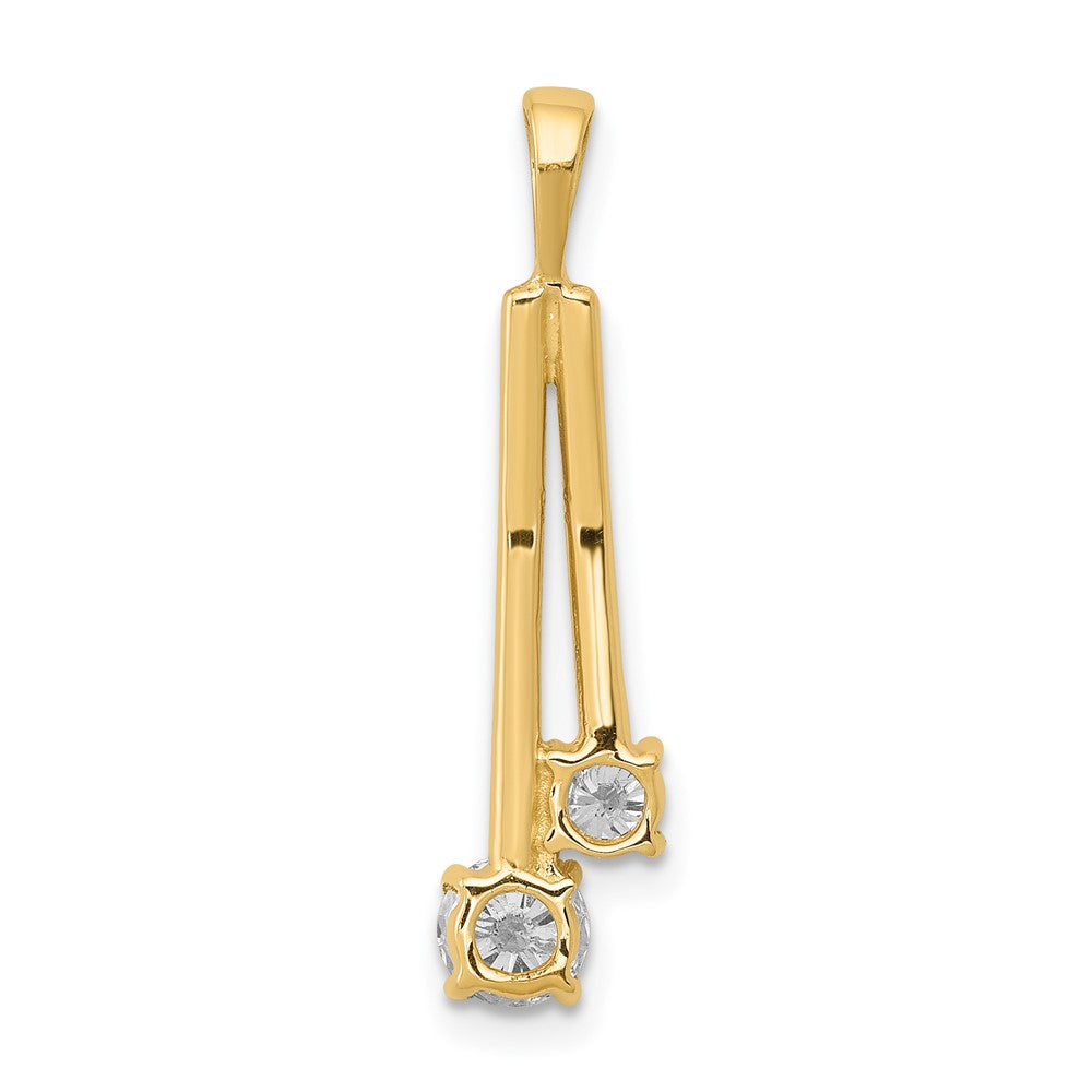 14k Complete 4.4mm/3.4mm Two-stone VS Diamond Pendant