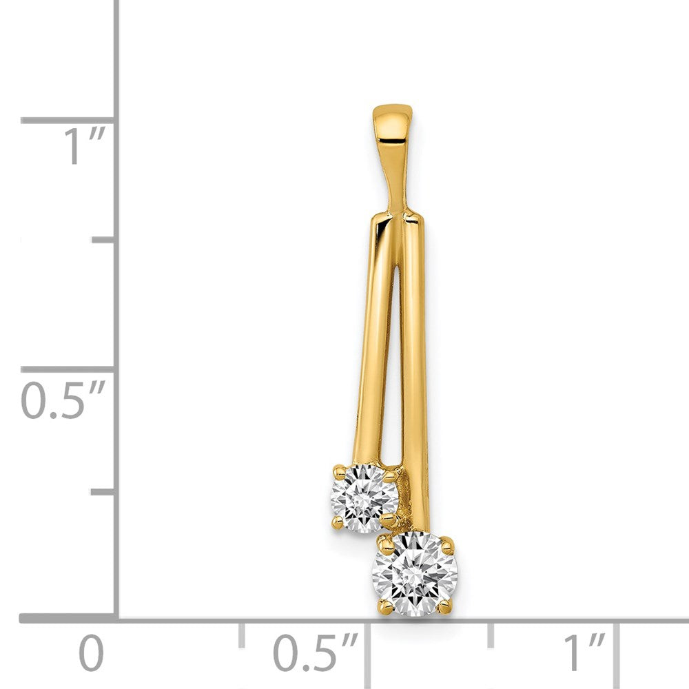 14k Complete 4.4mm/3.4mm Two-stone AA Diamond Pendant
