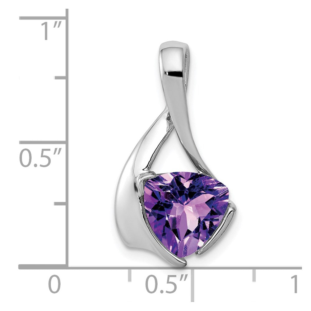 14k White Gold 8mm Trillion Amethyst Slide Fits up to 3mm Regular/4mm Fancy or Reversible Omega