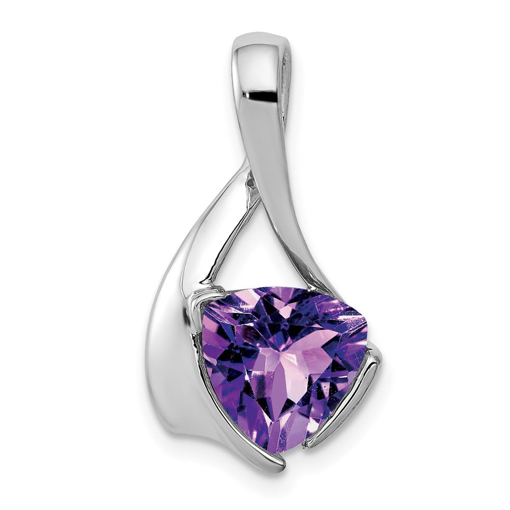 14k White Gold 8mm Trillion Amethyst Slide Fits up to 3mm Regular/4mm Fancy or Reversible Omega