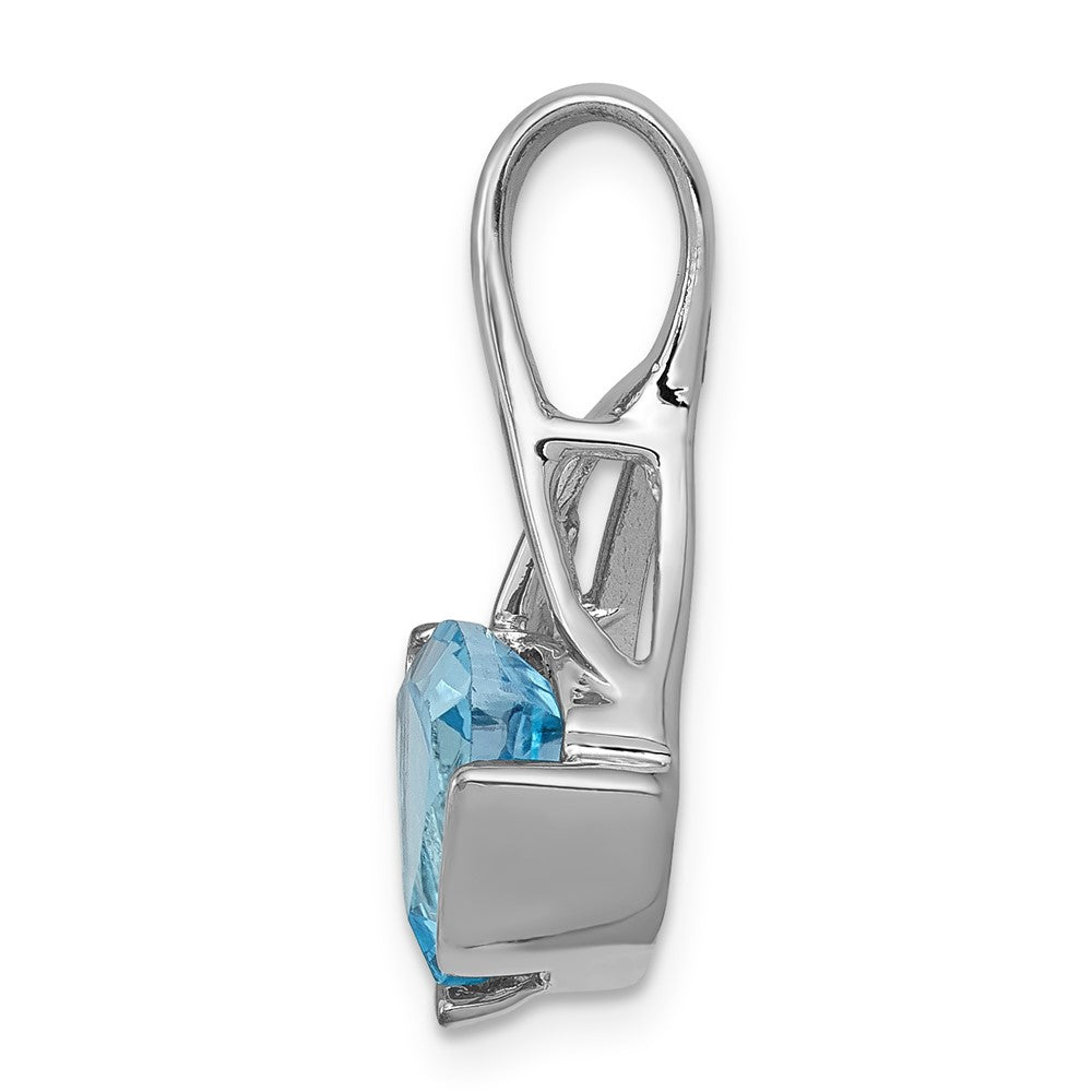 14k White Gold 8mm Trillion Blue Topaz Slide Fits up to 3mm Regular/4mm Fancy or Reversible Omega
