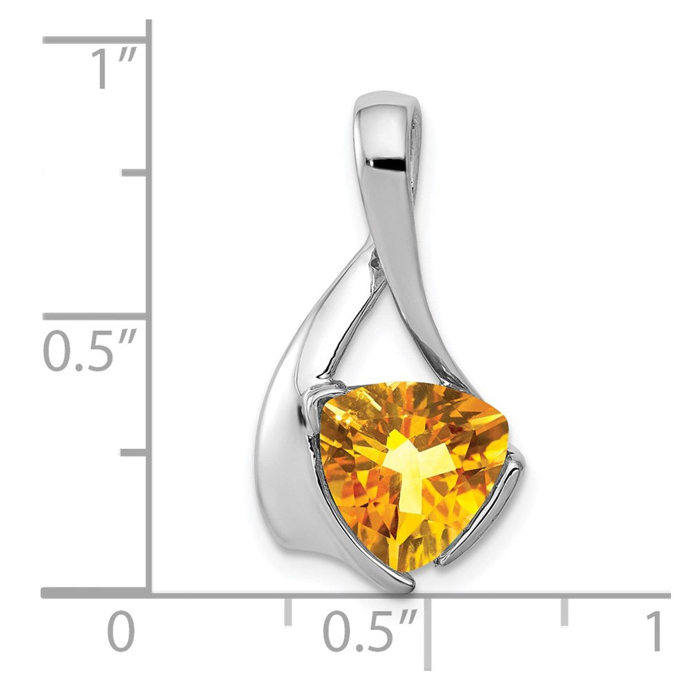 14k White Gold 8mm Trillion Citrine Slide Fits up to 3mm Regular/4mm Fancy or Reversible Omega