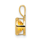 14k 6mm Round Citrine Bezel Pendant