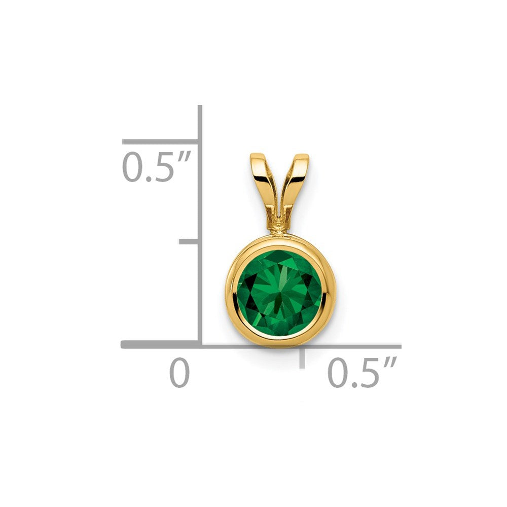 14k 6mm Round Mount St. Helens Bezel Pendant