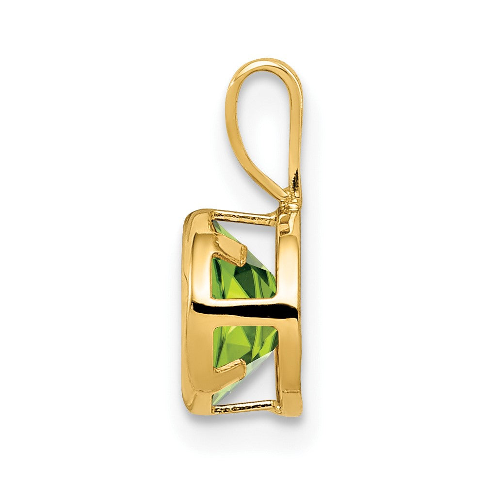 14k 6mm Round Peridot Bezel Pendant