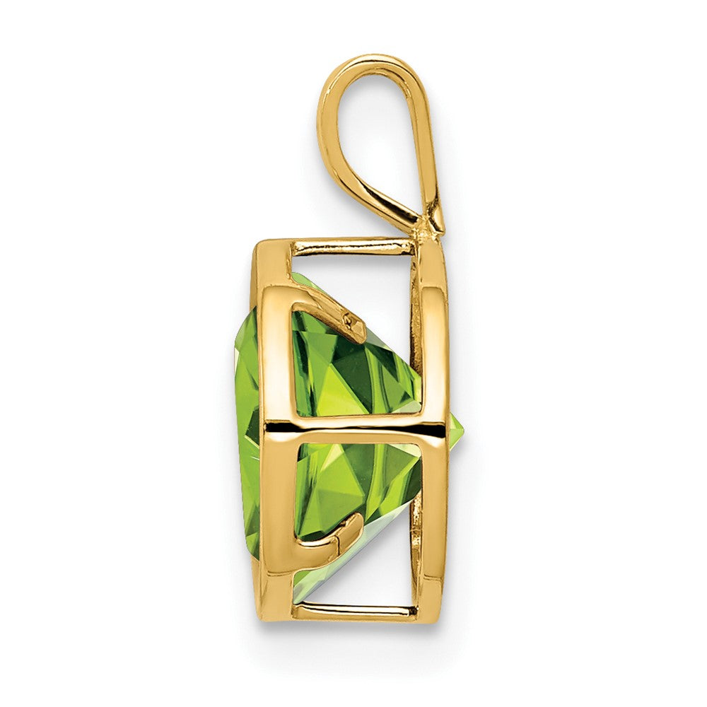14k 8mm Round Peridot Bezel Pendant