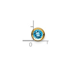 14k 5mm Round Blue Topaz Bezel Chain Slide