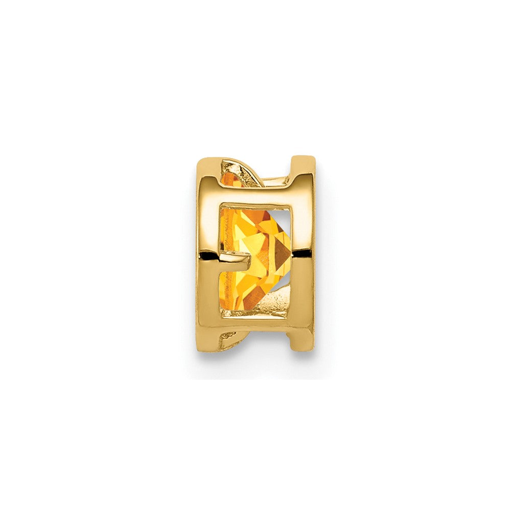 14k 5mm Round Citrine Bezel Chain Slide