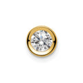 14k 5mm Round Cubic Zirconia Bezel Chain Slide