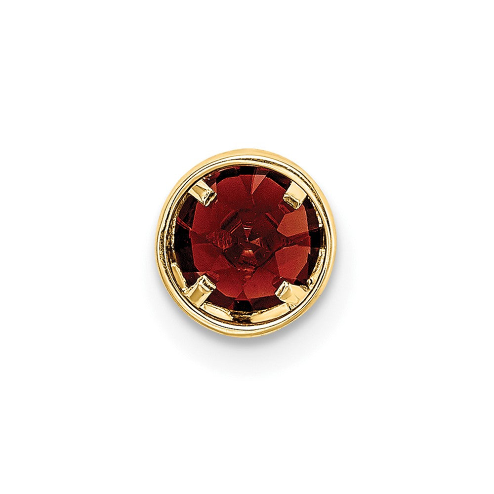 14k 5mm Round Garnet Bezel Chain Slide
