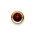 14k 5mm Round Garnet Bezel Chain Slide