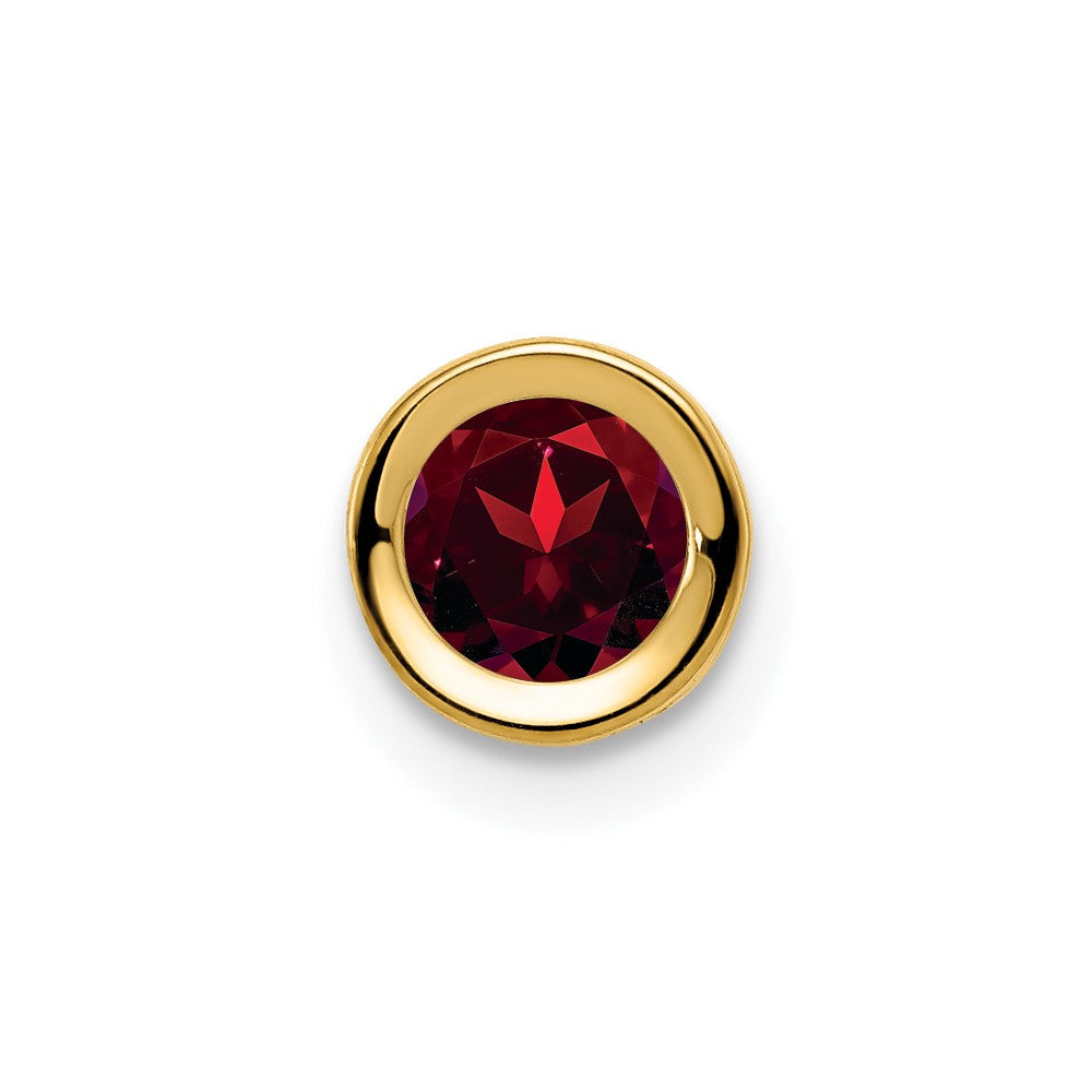 14k 5mm Round Garnet Bezel Chain Slide