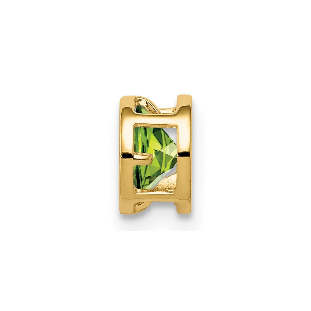 14k 5mm Round Peridot Bezel Chain Slide