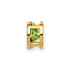 14k 5mm Round Peridot Bezel Chain Slide