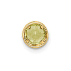 14k 5mm Round Peridot Bezel Chain Slide