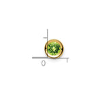 14k 5mm Round Peridot Bezel Chain Slide