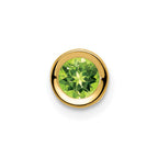14k 5mm Round Peridot Bezel Chain Slide