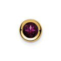 14k 5mm Round Rhodolite Garnet Bezel Chain Slide